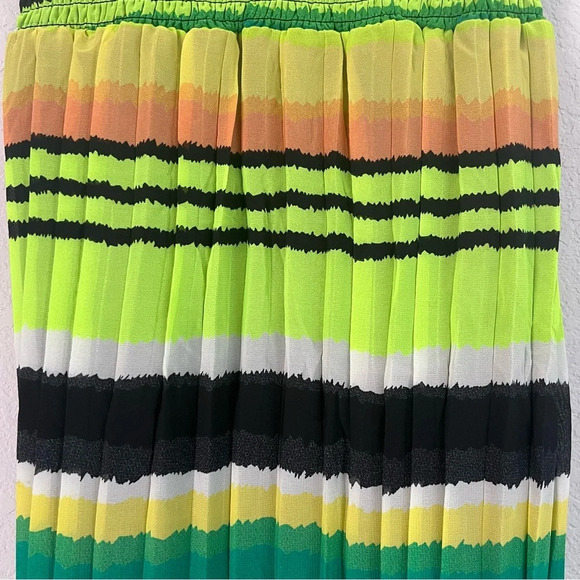 NWT Bright Green and Black Neon Summer Maxi Dress Size Medium - Picture 5 of 12